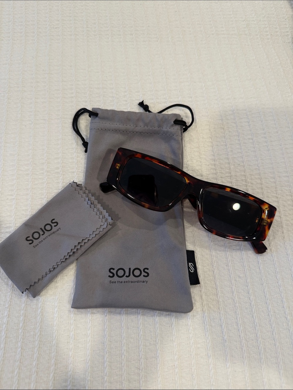 Tortoiseshell Rectangle Sunglasses - Brown